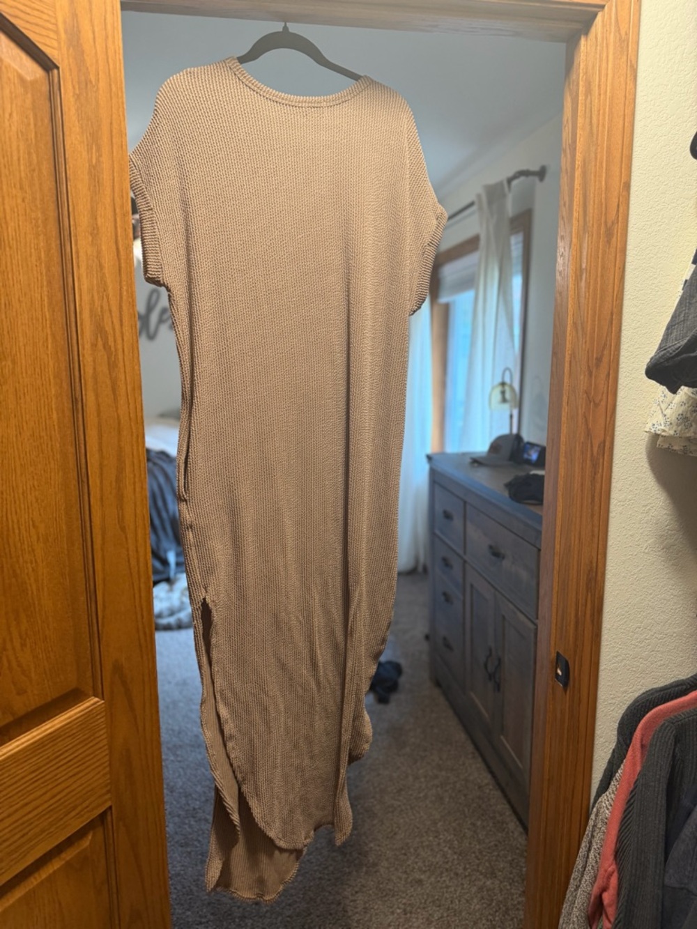 Buckle Sand Ribbed Maxi Dress - Picture 4 of 5
